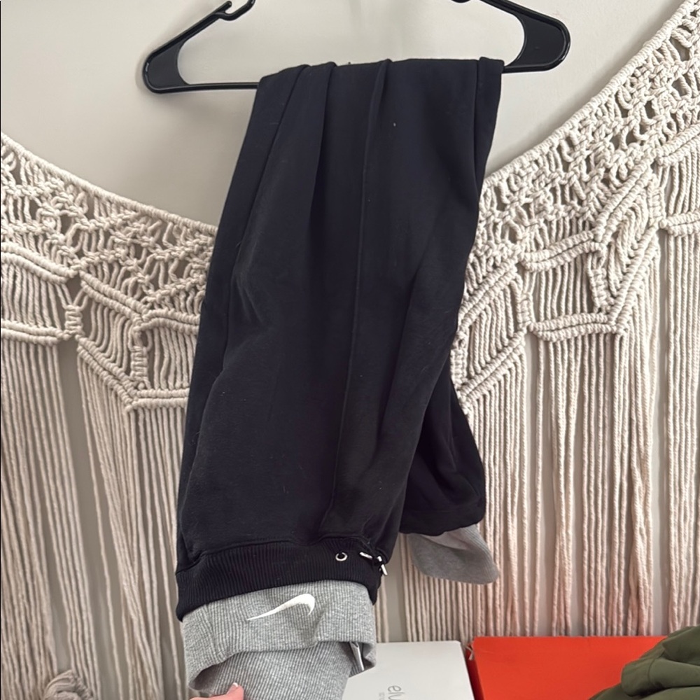 Black Joggers with Gray Cuffs Nike